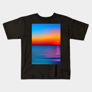 STUNNING ORANGE TINGED OCEAN SUNSET Kids T-Shirt